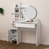 Witte make-up tafel met ronde spiegel en planken Mup Verkoop