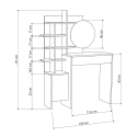 Witte make-up tafel met ronde spiegel en planken Mup Korting