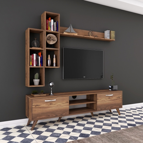 TV-meubelwand met plank en open vakken 180x35cm Mary Aanbieding