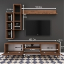 TV-meubelwand met plank en open vakken 180x35cm Mary Afmetingen