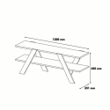 Design TV-meubel 120cm wit en hout met 2 planken Basic Kortingen