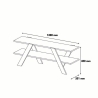 Design TV-meubel 120cm wit en hout met 2 planken Basic Kortingen