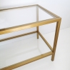 Moderne mobiele tv-meubel van metaal en glas 130cm Goldy Voorraad
