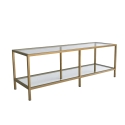Moderne mobiele tv-meubel van metaal en glas 130cm Goldy Keuze
