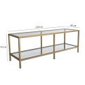 Moderne mobiele tv-meubel van metaal en glas 130cm Goldy Model