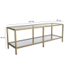 Moderne mobiele tv-meubel van metaal en glas 130cm Goldy Model