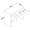 Mobiele witte make-uptafel met lade en 8 vakken Uppy Catalogus