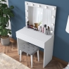 Mobiele make-upstation met lade, LED-spiegel en krukje Tabs Verkoop