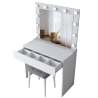 Mobiele make-upstation met lade, LED-spiegel en krukje Tabs Catalogus