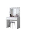 Mobiele make-upstation met lade, LED-spiegel en krukje Tabs Model