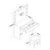 Mobiele make-upstation met lade, LED-spiegel en krukje Tabs Karakteristieken