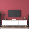 Moderne TV-kast 180cm wit en hout met 3 deuren Amelia Verkoop