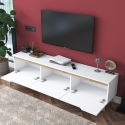 Moderne TV-kast 180cm wit en hout met 3 deuren Amelia Kortingen