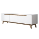Moderne TV-kast 180cm wit en hout met 3 deuren Amelia Catalogus