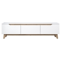 Moderne TV-kast 180cm wit en hout met 3 deuren Amelia Voorraad