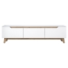 Moderne TV-kast 180cm wit en hout met 3 deuren Amelia Voorraad
