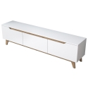 Moderne TV-kast 180cm wit en hout met 3 deuren Amelia Keuze