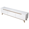 Moderne TV-kast 180cm wit en hout met 3 deuren Amelia Keuze