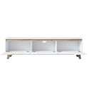 Moderne TV-kast 180cm wit en hout met 3 deuren Amelia Model