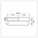 Moderne salontafel met open vak en lade in hout Dale Catalogus