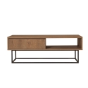 Moderne salontafel met open vak en lade in hout Dale Aanbod