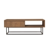 Moderne salontafel met open vak en lade in hout Dale Aanbod