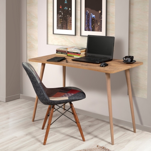 Moderne houten bureautafel 120x60cm natuurlijk Fabio Aanbieding