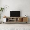 Moderne tv-kast woonkamer 180cm met 3 deuren wit en hout Fiona Korting