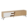 Moderne tv-kast woonkamer 180cm met 3 deuren wit en hout Fiona Kortingen
