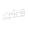 Moderne tv-kast woonkamer 180cm met 3 deuren wit en hout Fiona Catalogus