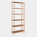 Moderne houten boekenkast met 5 schappen 80x168x28cm naturel Gala Korting