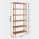 Moderne houten boekenkast met 5 schappen 80x168x28cm naturel Gala Kortingen