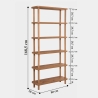 Moderne houten boekenkast met 5 schappen 80x168x28cm naturel Gala Kortingen