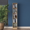 Hoge en smalle wandboekenkast 170cm met 5 houten planken Wally Aanbieding
