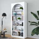 Wandplank design 180x31x80cm boogvormig wit met 5 planken Curvy Verkoop