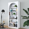 Wandplank design 180x31x80cm boogvormig wit met 5 planken Curvy Verkoop