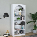 Wandplank design 180x31x80cm boogvormig wit met 5 planken Curvy Aanbod