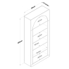 Wandplank design 180x31x80cm boogvormig wit met 5 planken Curvy Kosten