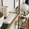 Wandkast h165cm van goudkleurig metaal met glazen planken Lola Tall Korting