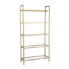 Wandkast h165cm van goudkleurig metaal met glazen planken Lola Tall Kortingen