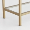 Wandkast h165cm van goudkleurig metaal met glazen planken Lola Tall Catalogus