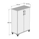 Multifunctioneel dressoir en schoenenkast voor in de hal met 2 deuren en 5 vakken Asta Afmetingen