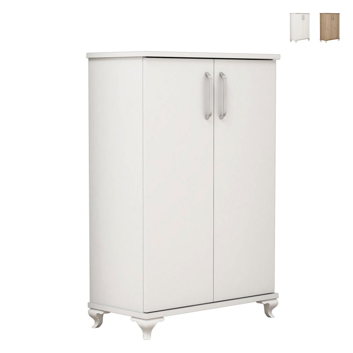 Multifunctioneel dressoir en schoenenkast voor in de hal met 2 deuren en 5 vakken Asta Aanbieding Multifunctioneel dressoir en schoenenkast voor in de hal met 2 deuren en 5 vakken Asta Aanbieding
