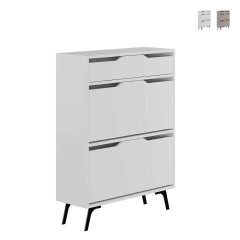 Moderne schoenenkast voor de hal met 2 kantelbare deuren en een lade Tempri Aanbieding
