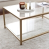 Moderne salontafel 90x60cm van metaal en glas Astro Korting