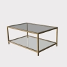 Moderne salontafel 90x60cm van metaal en glas Astro Voorraad
