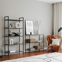 Moderne haltafel van metaal en glas met 3 planken 100x30x85cm Lola Kortingen