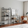 Moderne haltafel van metaal en glas met 3 planken 100x30x85cm Lola Kortingen