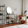 Moderne haltafel van metaal en glas met 3 planken 100x30x85cm Lola Korting