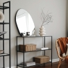 Moderne haltafel van metaal en glas met 3 planken 100x30x85cm Lola Catalogus